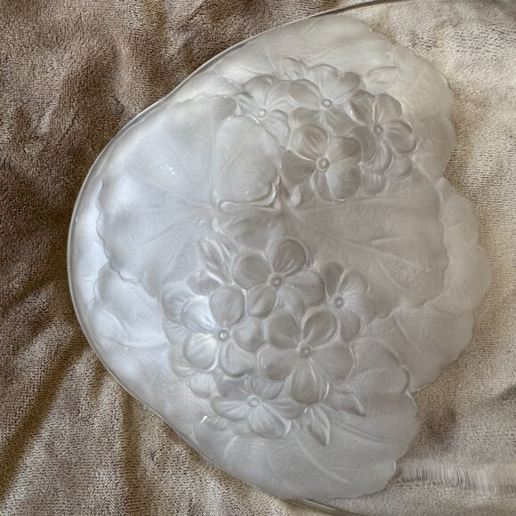 GUC Vintage Mikasa Hoya Crystal‎ Floral Motif Oval Serving Tray 13" x 8" - Picture 6 of 16